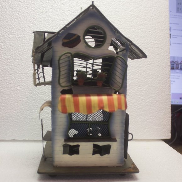 Whimsical Metal Building Candle Holder - Picture 3 of 7